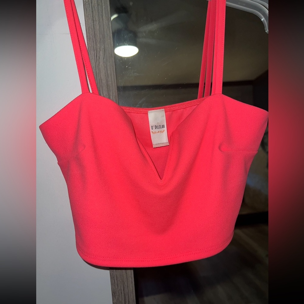 Neon pink crop top